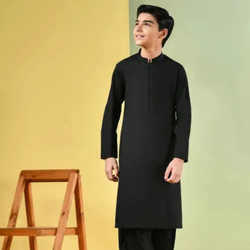 BLACK PLAIN KAMEEZ SHALWAR