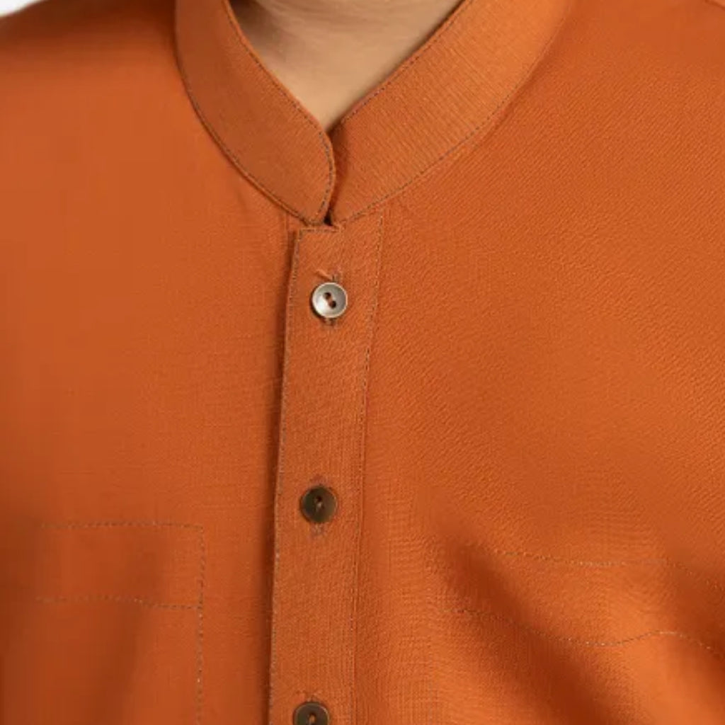 ORANGE COTTON CASUAL KURTA